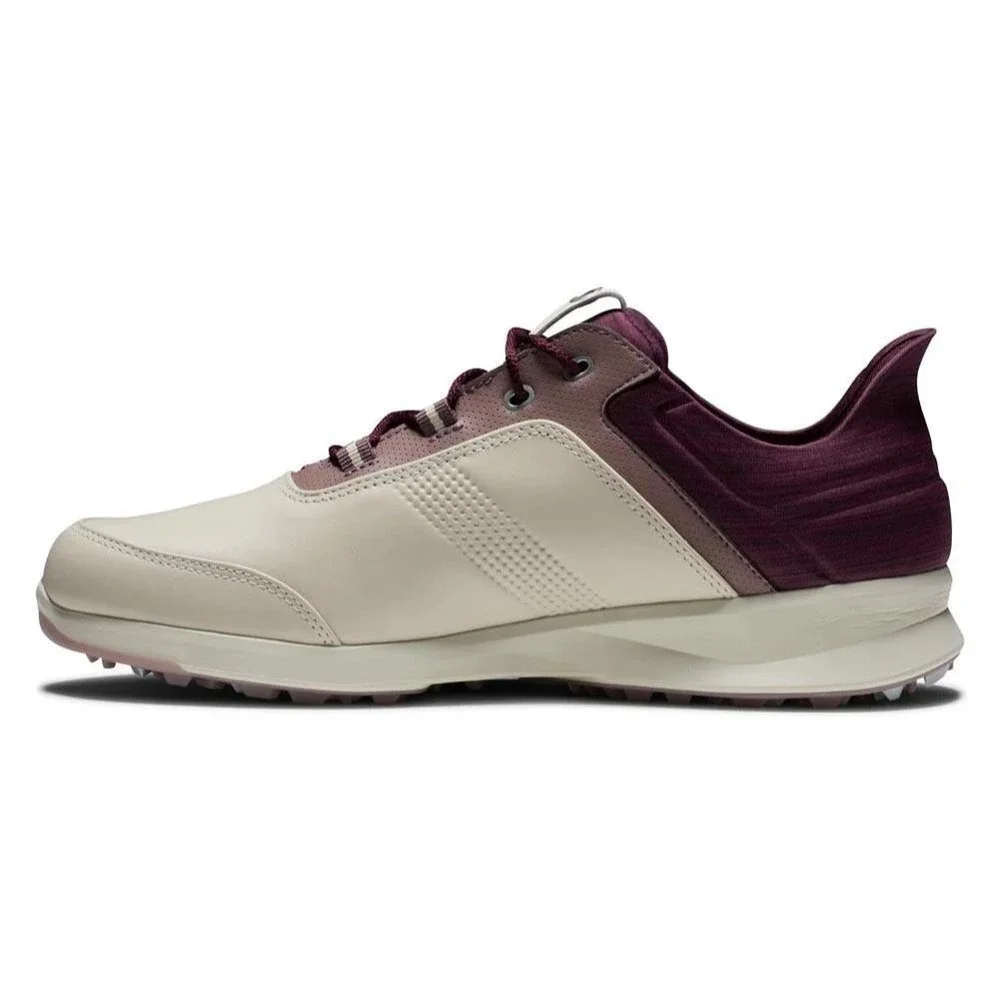 FootJoy FJ Stratos Spikeless Golf Shoes Womens 9.5 M Vanilla Merlot Versatrax